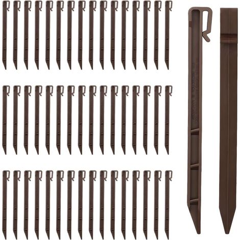 Lot de 50 piquets d'ancrage pour Bordure de Jardin, piquets en Plastique pour Bordure de Paysage, pour Support de Plantes Tenant des tentes, 25,4 cm