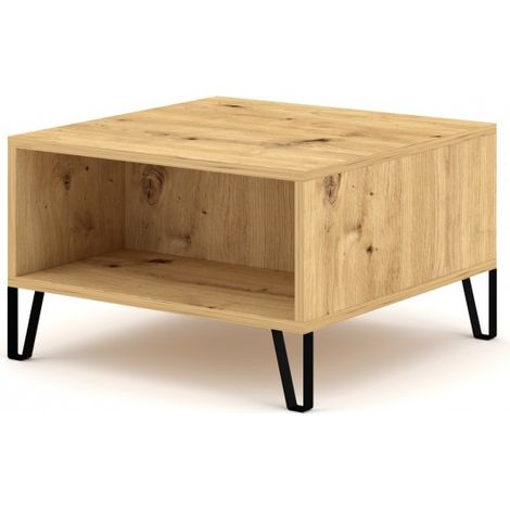 Table basse carrée BILBAO coloris chêne artisan 60x60 x37 cm (1/2)