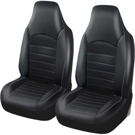 Coprisedili anteriori universali classici in similpelle per auto, coprisedili per auto, coprisedili anteriori per auto, adatti alla maggior parte di auto, camion, SUV o furgoni, grigi