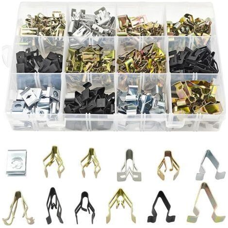 Agrafes métalliques de carrosserie automobile, lot de 240 pièces pour tableau de bord, panneaux et garnitures (1/4)