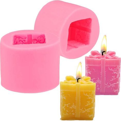 Moule à Bougie en Silicone 2 Pièces DIY Bougies Moule Moule à Savon Moules pour Bougies Moule à Bougie Bricolage Moule Boite Bougie pour Décoration de Gâteau Mariage (1/5)