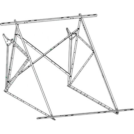 STRUTTURA DI MONTAGGIO UNIVERSALE TETTI PIANI E A FALDA PER SISTEMA SOLARE TERMICO CON INCLINAZIONE - STRUTTURA MONTAGGIO INCLINAZIONE 40Â°  - MAM
