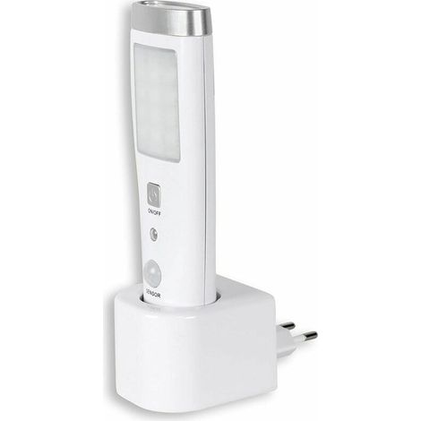 Lampe de poche à induction d'urgence Lampe Torche à Détecteur de Présence Angle Détection 60° 15 LED Rechargeable Batterie Blanc (1/4)