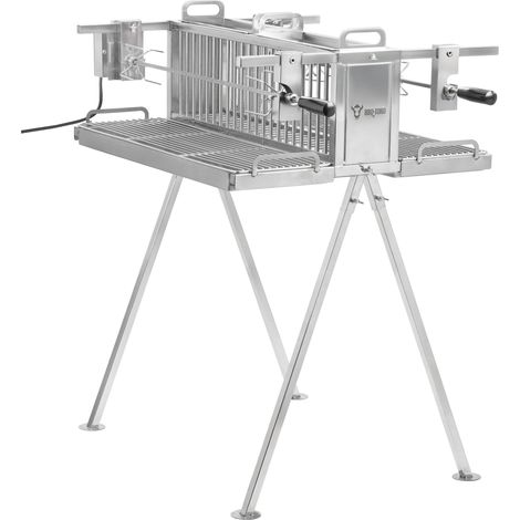 BBQ-Toro Edelstahl Doppel Spießgrill mit Motor, Vertikalgrill mit zwei Grillspießen, Hähnchengrill (1/5)