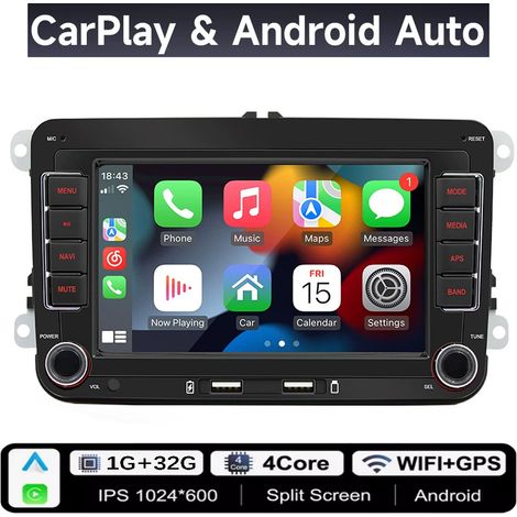 [LCS] Autoradio 2 DIN Android pour Volkswagen Golf 5 6 Polo Passat B6 B7 CC Skoda Jetta Multimédia universel Carplay Wifi GPS Navigation-MP-1x32G- (1/5)