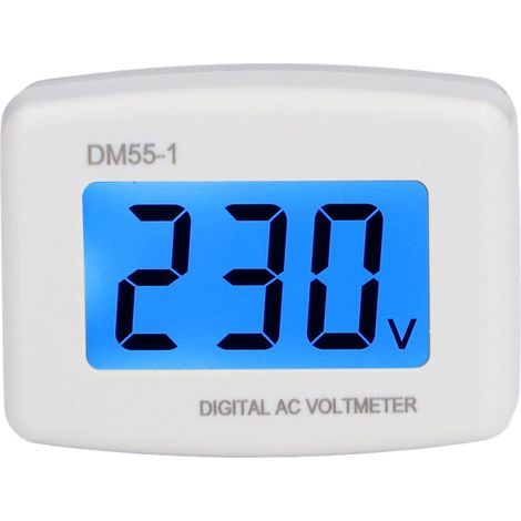 Compteur De Tension De Prise Moniteur De Tension De Prise Murale DM55‑1 Voltmètre Numérique Affichage LCD pour Les Bureaux, Les Usines, Les Laboratoires Et Les Maisons(Prise UE) (1/5)