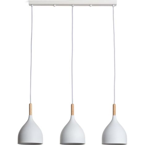 Suspension Métal et Bois Karlek Blanc (1/5)