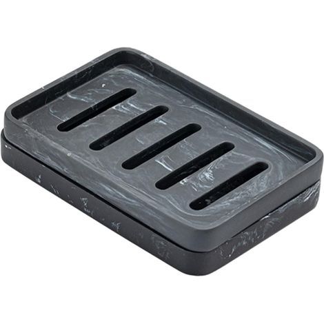 Boîte Porte Double Couche à Drainage Support et Réutilisable pour Salle de Bain Cuisine Style Marbre Imitation Résine Rangement Pratique pour Solide (1/5)