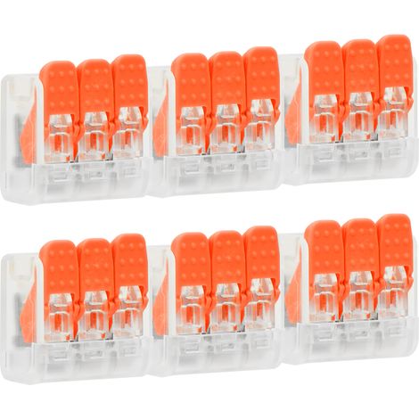 20 Stück Verdrahtungsverbinder für Gebäudebeleuchtung, schraubenlos, Schnellanschlussklemmen, Industriebedarf PCT-663, Orange (1/5)