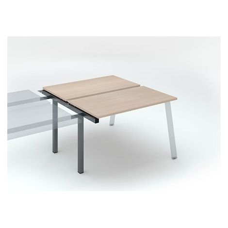 Pôle de 2 bureaux droits chêne clair L 120 x P 60 cm, piétement métal anthracite - Arch - Elément suivant - Elément suivant - Maxiburo
