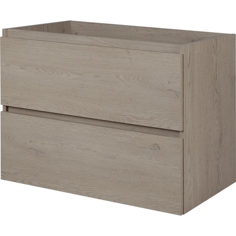 Meuble de salle de bain, Chêne Craft / Gris Foncé, poignée dorée, 100 (80 + 20) × 46 × 57 cm (1/5)