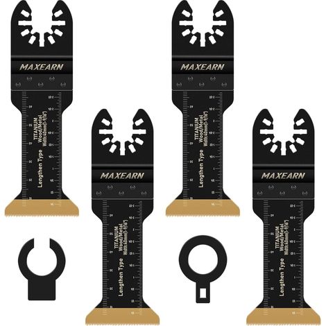Lot de 4 Lame Scie Oscillante, Extra Longues 70mm Bi-Métal Titane (1/5)