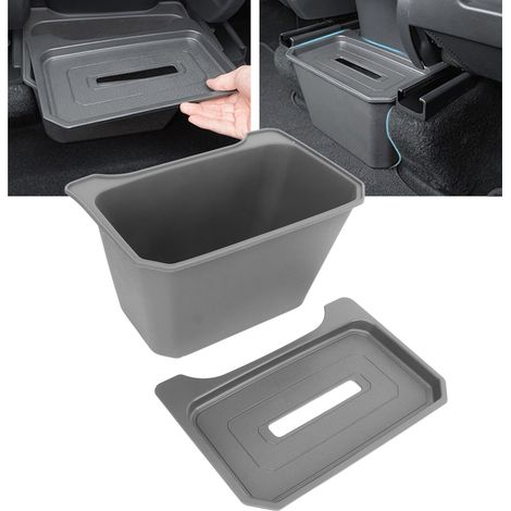 (T04) Ersatz-Aufbewahrungsbox/Mülleimer für die zweite Sitzreihe hinten, Zubehör für Model Y (grau) (1/5)