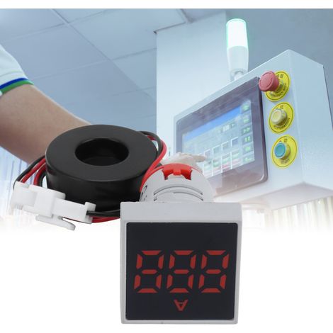 Indicateur de Signal Lumineux AC 220V, Ampèremètre Numérique à Panneau Mat AD16-22FSA Rouge (1/5)