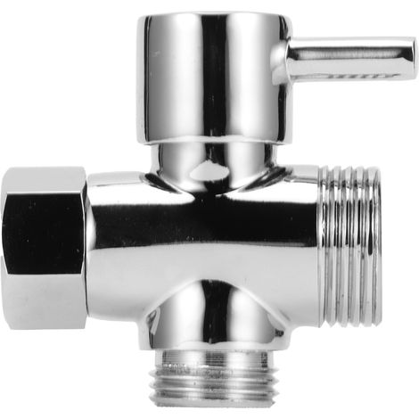 1 Robinet inverseur 3 voies, levier métallique, chromé poli, pour douchette fixe et mobile, salle de bain（Q3 : Nouveaux produits pour le mois d'août） (1/5)