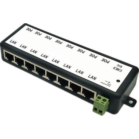 8-Port DC12-48V PoE LAN-Splitter für PoE (Power over Ethernet) CCTV-Kameras (1/4)