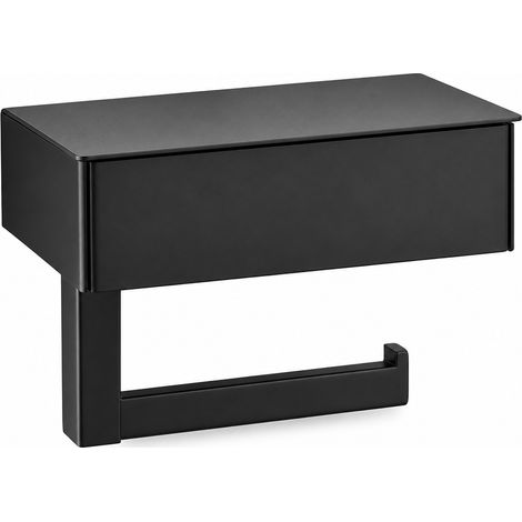 Porte Papier Toilette Inox Noir avec Boîte pour Salle de Bain (1/5)