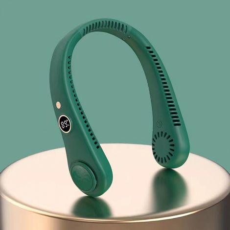 Ventilatore da Collo Senza Pale – 5 Velocità, Display LED, Motore Dual-Drive Silenzioso – Design Ergonomico e Sicuro – Ideale per Ufficio e Outdoor (1/3)