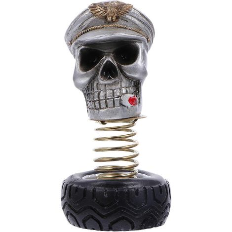 1 pièce Décoration de bureau créative en forme de crâne tremblant pour intérieur de voiture-9X4.5CM-Silver