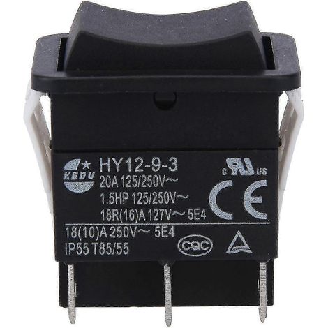 Interrupteur à bascule ABS durable pour marine et industrie - bouton poussoir HY12-9-3 (1/2)