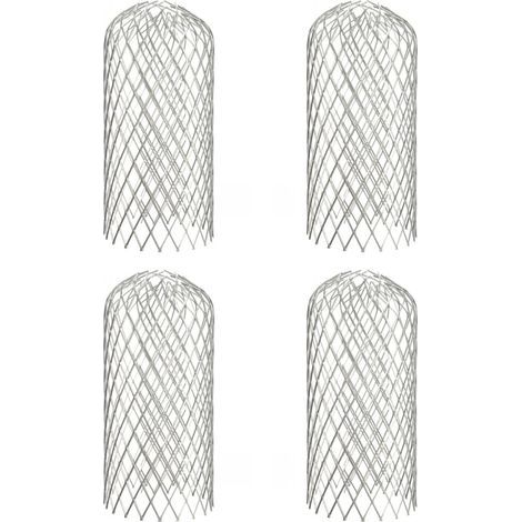 4x Protections gouttière flexibles en maille métallique fendue pour tuyaux de descente ronds et carrés, couvercles de tuyaux de descente pour gouttière, protection filtre de tuyau descente (1/5)