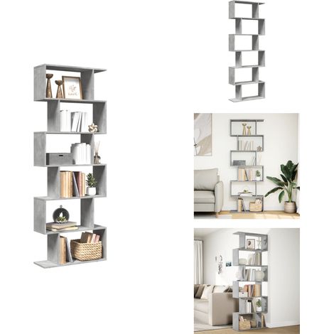 Raumteiler-Bücherregal 6 Etagen Betongrau 70x24x193 cm - Raumteiler - Raumtrenner - Bücherregal - Raumteiler Bücherregal (1/5)