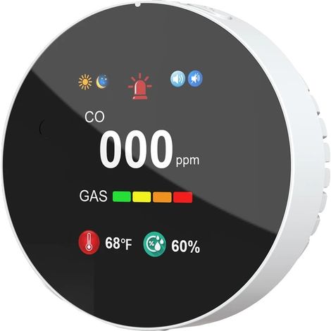 Rilevatore di gas, doppia rilevazione, monitoraggio in tempo reale, bianco UE (1/2)
