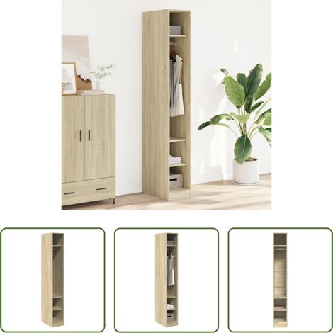 Holzwerkstoff - Kleiderschrank Sonoma-Eiche 30x50x200 cm Holzwerkstoff (1/5)