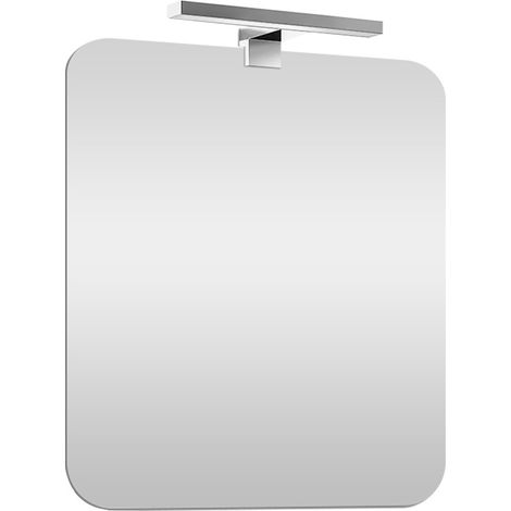 Specchio LED 70x90 cm reversibile con angoli stondati e luce naturale (1/5)