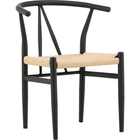 Chaise en Rotin "Alfons" 72cm Noir (1/5)