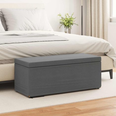 Hocker Dunkelgrau 101 x 41 x 40 cm Stoff und Pressholz