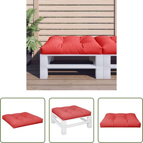 vidaXL Cojín para sofá de palets de tela rojo 70x70x12 cm (1/5)