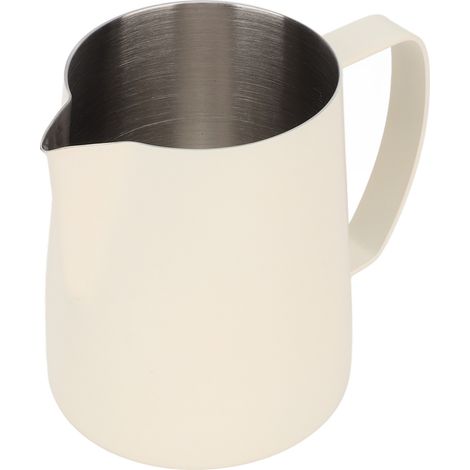 Tasse à mousser le lait en acier inoxydable, pichet vapeur 700 ml, beige, pour latte art et autres boissons à base de café. (1/5)
