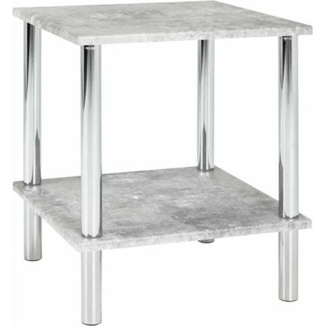 Table d'Appoint Effet Béton "Miguel" 47cm Gris