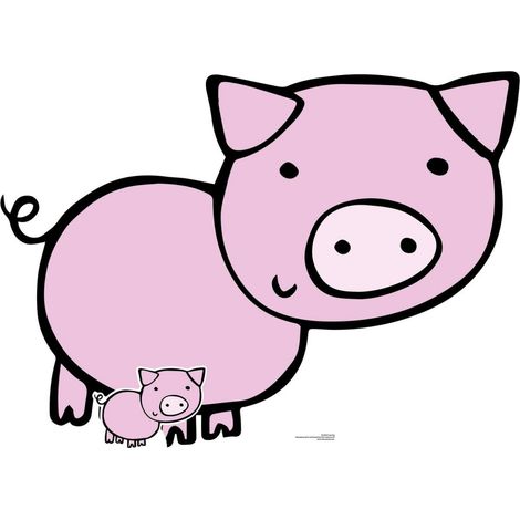 Figurine en carton Mignon de porc Farmyard animaux 89 cm (1/3)