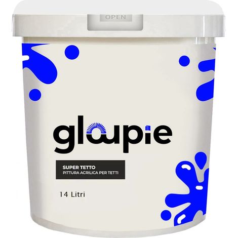 GLOUPIE SUPER TETTO Idropittura Acrilica Elastomerica Per Protezione E Decorazione Di Tetti E Superfici Esterne 14 Lt Bianco (1/5)
