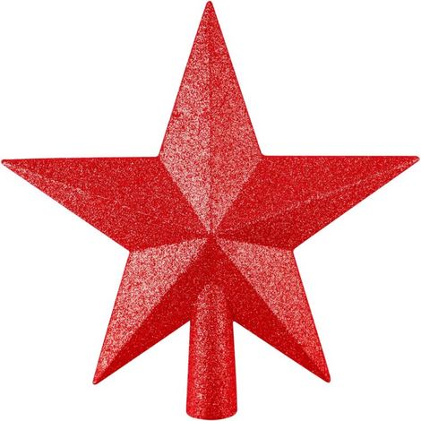 Mini chapeau de sapin de Noël, 4,3 pouces pour petits sapins de Noël, décoration étoile à paillettes incassable (rouge) (1/5)
