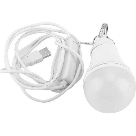 Ampoule LED USB, lanterne de camping d'extérieur avec interrupteur simple, ampoule LED portable 5 V 10 W pour garage, entrepôt, voiture, camion, bateau de pêche, éclairage d'urgence extérieur, lampe b