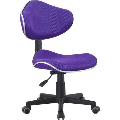 Chaise de bureau moderne Bambola violette avec structure en métal noir 53 x 82 x 53 cm (1/5)