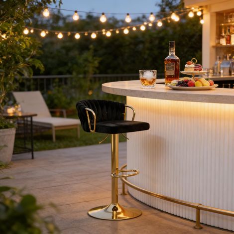 Tabouret de bar élégant pour cuisine, chaise de table avec coussin confortable, assise moelleuse pour café (un tabouret inclus)