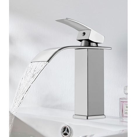 Robinet salle bain cascade,lavabo de salle de bains en acier inoxydable (1/5)
