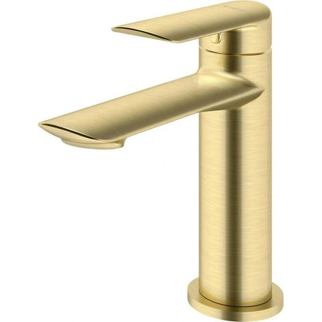 Mitigeur de lavabo avec garniture de vidage (bouchon) or brossé (1/3)
