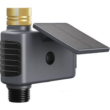 Minuteur d'irrigation solaire WiFi intelligent avec retardateur de pluie pour balcon, terrasse 2 pour zone Noir (1/5)