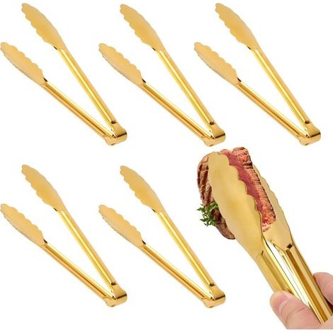 Set da portata da 5 pezzi: pinze per insalata, pinze per buffet, pinze per griglia, mollette per alimenti, pinze per alimenti in acciaio inox, utensili da portata per buffet e matrimoni (1/5)