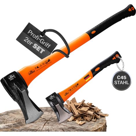 Hand Axe Set Wood Log Splitting Fibreglass with Cutting Edge Protection