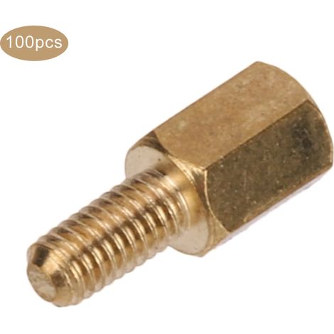 Abstandshalter-Messingkupplungen, M3-Sechskantmuttern mit Einzelkopf, Ersatzset für Leiterplatten, M3 x 6, 100 Stück (1/5)
