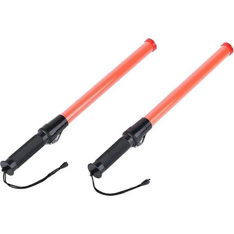 Bâtons de signalisation routière, bâtons de contrôle de la circulation à LED, bâtons de signalisation de sécurité, bâtons de signalisation pour parkings et aéroports, 40 cm, lot de 2 (1/5)