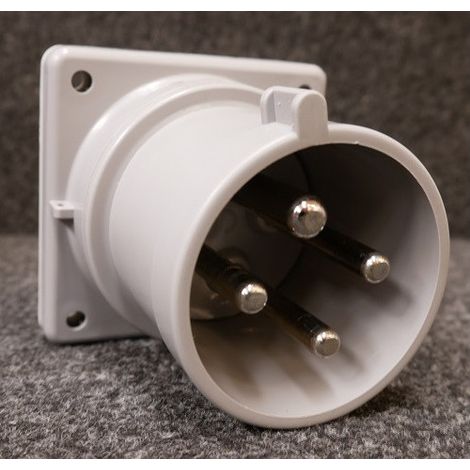 Prise socle encastrée 3P+T 32A 32A mâle rouge 380-415V 50-60Hz 75x75mm droite 6h étanche IP44 OPTIMA (1/2)