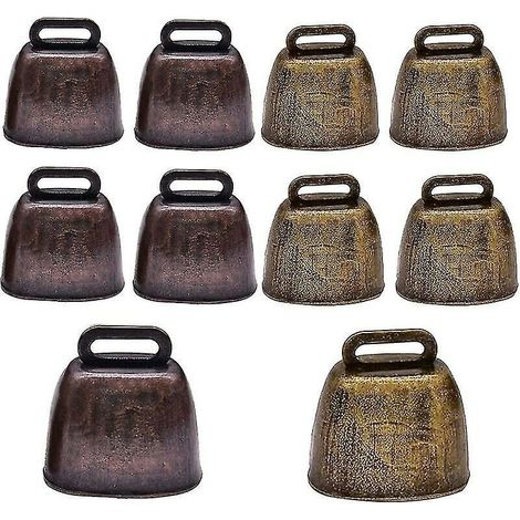 Cloche de Vache 10 pièces Cloches en cuivre en métal Mini Cloche de chèvre Vintage pour Vache Cheval Mouton (1/5)