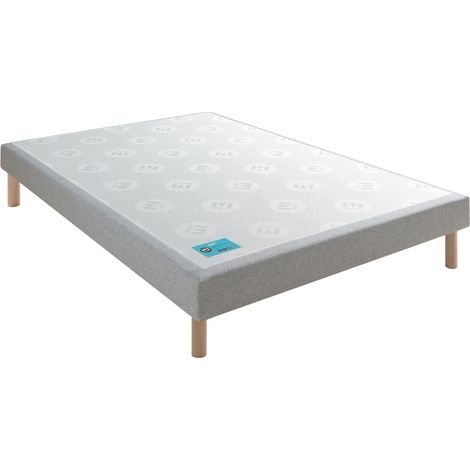 Sommier tapissier Pencil ferme gris clair - Merinos 90x190